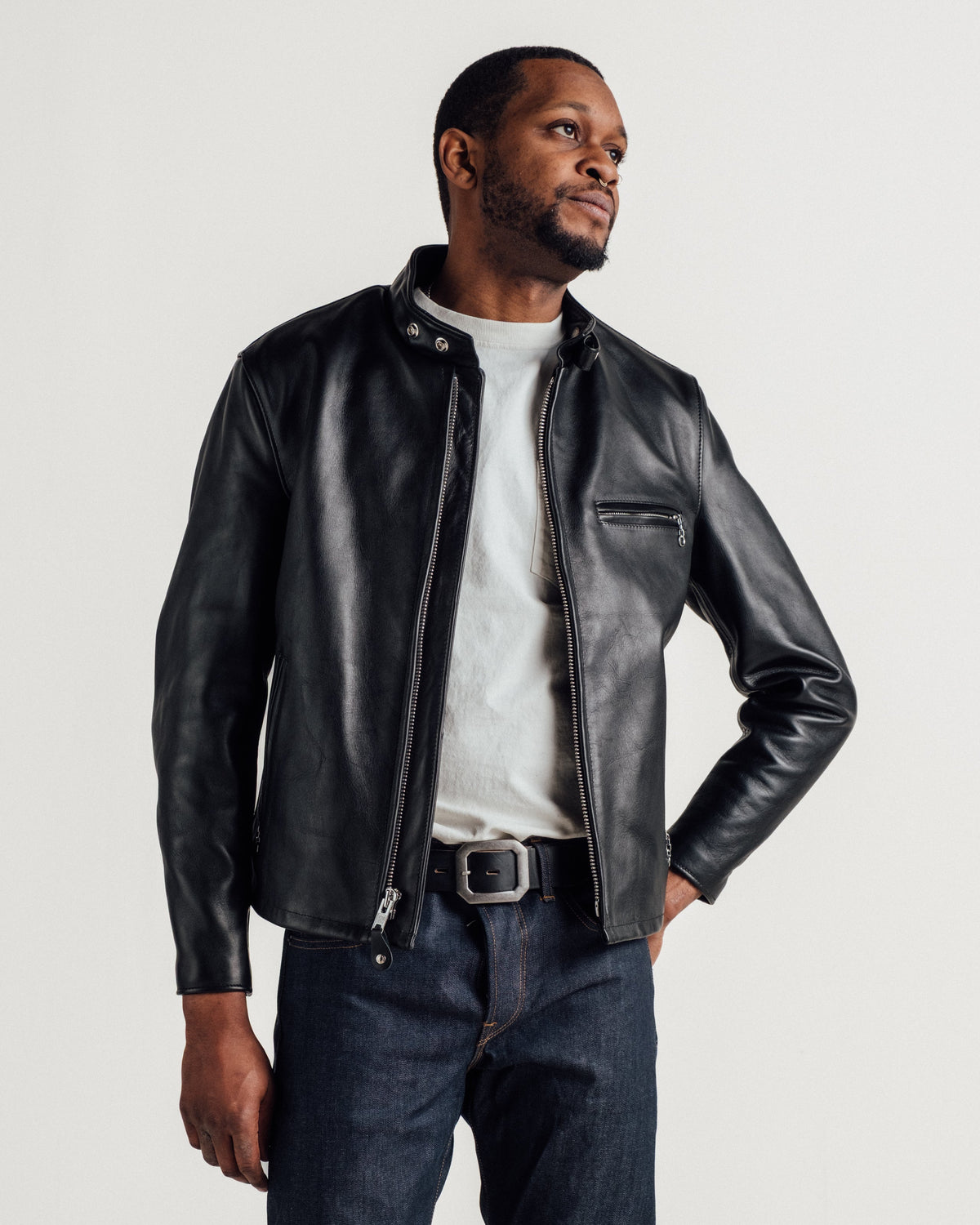 141 Schott N.Y.C. Classic Racer Leather Motorcycle Jacket