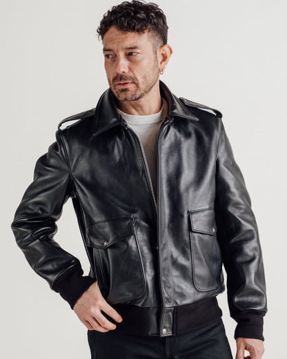 184SM Schott N.Y.C. A-2 Naked Cowhide Leather Flight Jacket