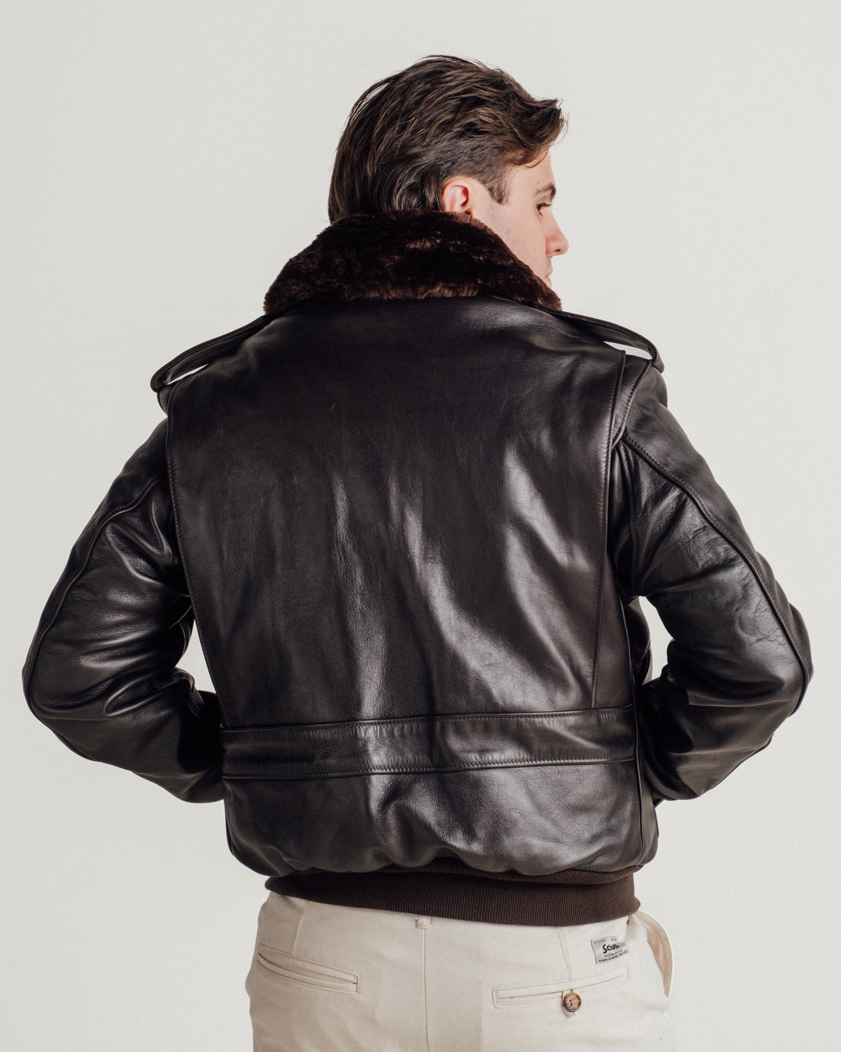 184SM Schott N.Y.C. A-2 Naked Cowhide Leather Flight Jacket