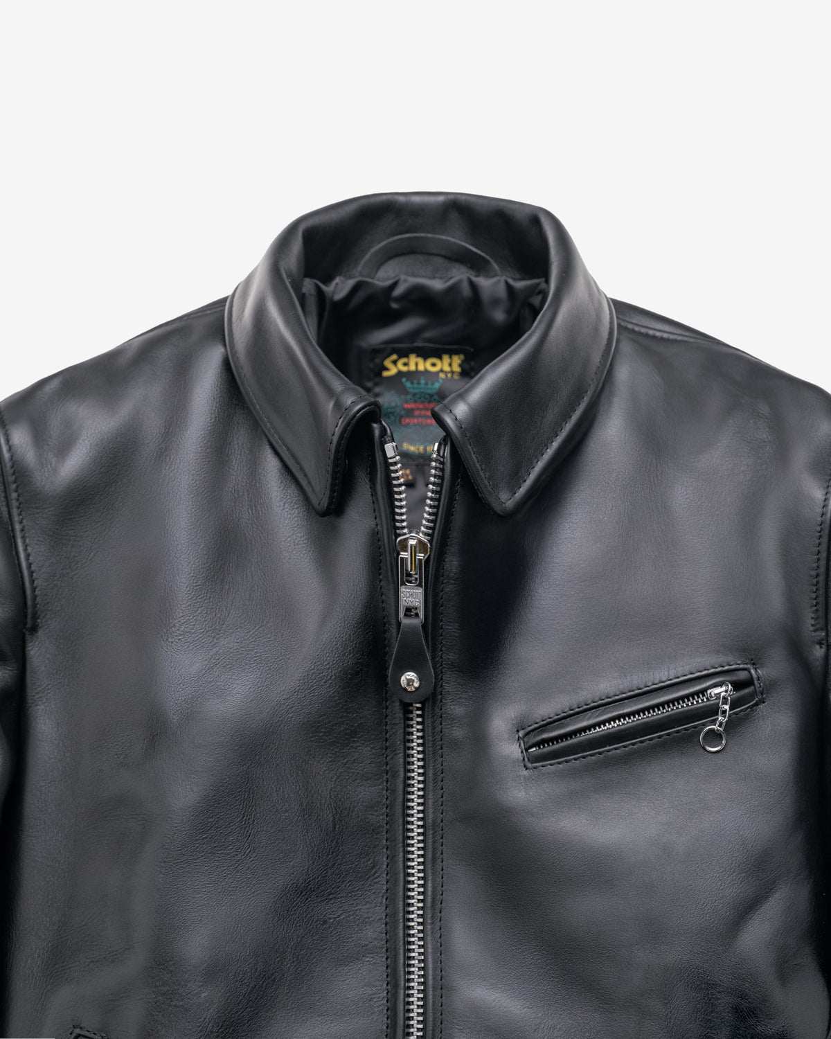 188 Schott N.Y.C. Naked Cowhide Split Collar Motorcycle Jacket