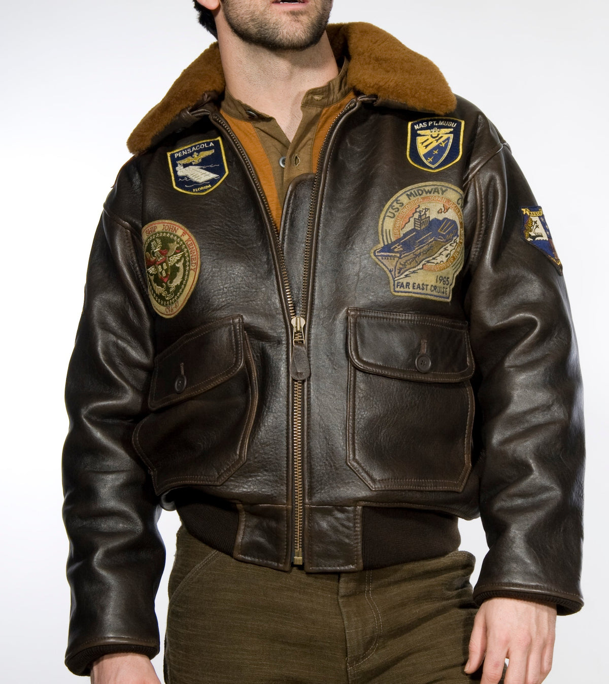G1TG Schott N.Y.C. G-1 Wings of Gold Leather Bomber Jacket