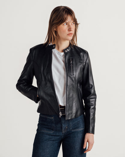 21141W Schott N.Y.C. Lambskin Cafe Racer Jacket