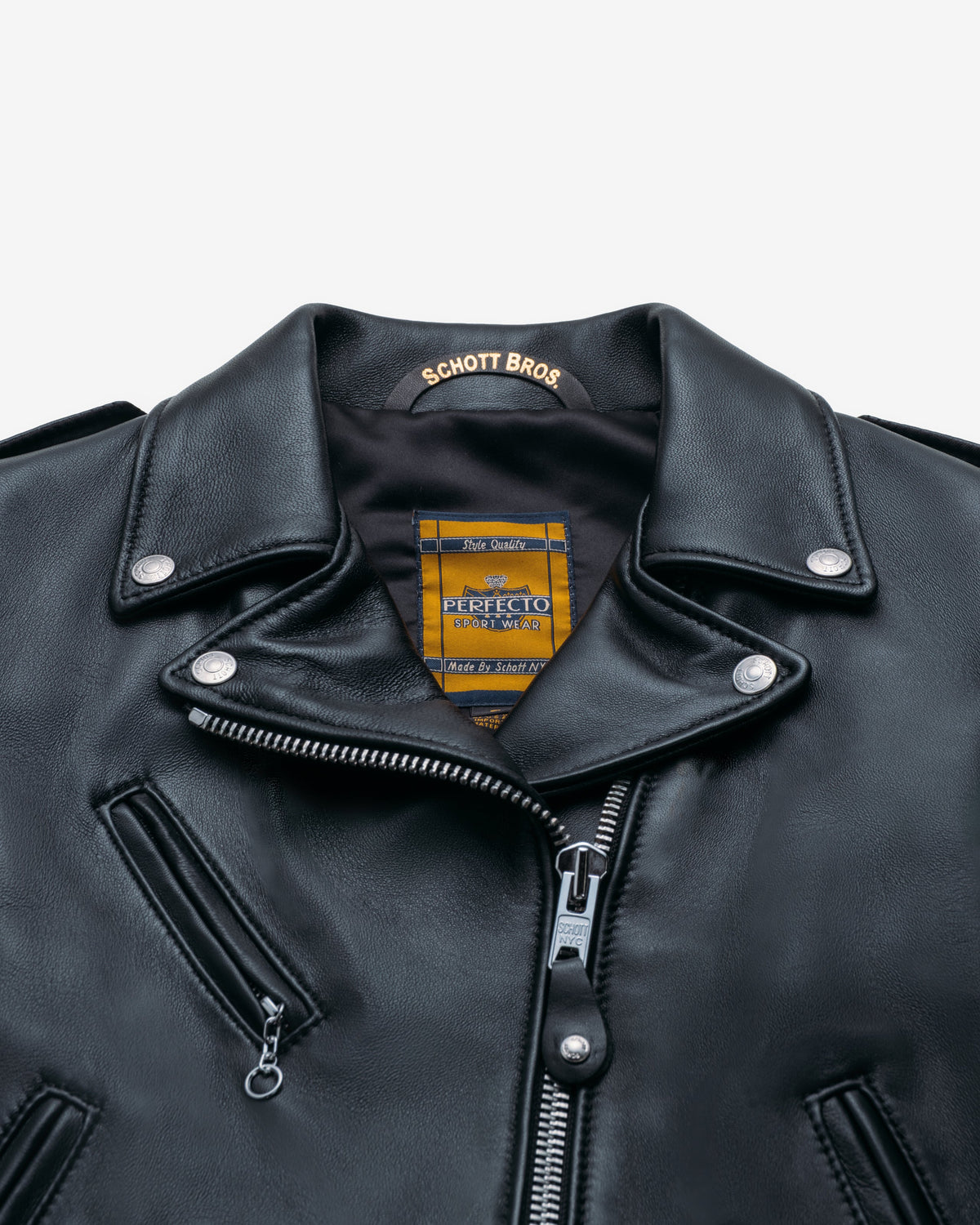 218W Schott N.Y.C. Cropped Lambskin 'One Star' Perfecto® Jacket