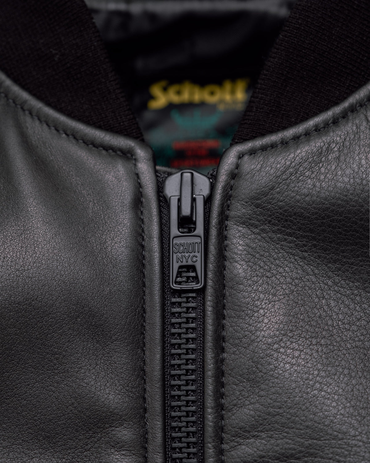 237 Schott N.Y.C. Lightweight Natural Pebble Cowhide MA-1 Bomber Jacket