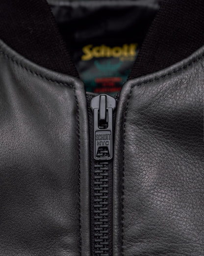 237 Schott N.Y.C. Lightweight Natural Pebble Cowhide MA-1 Bomber Jacket