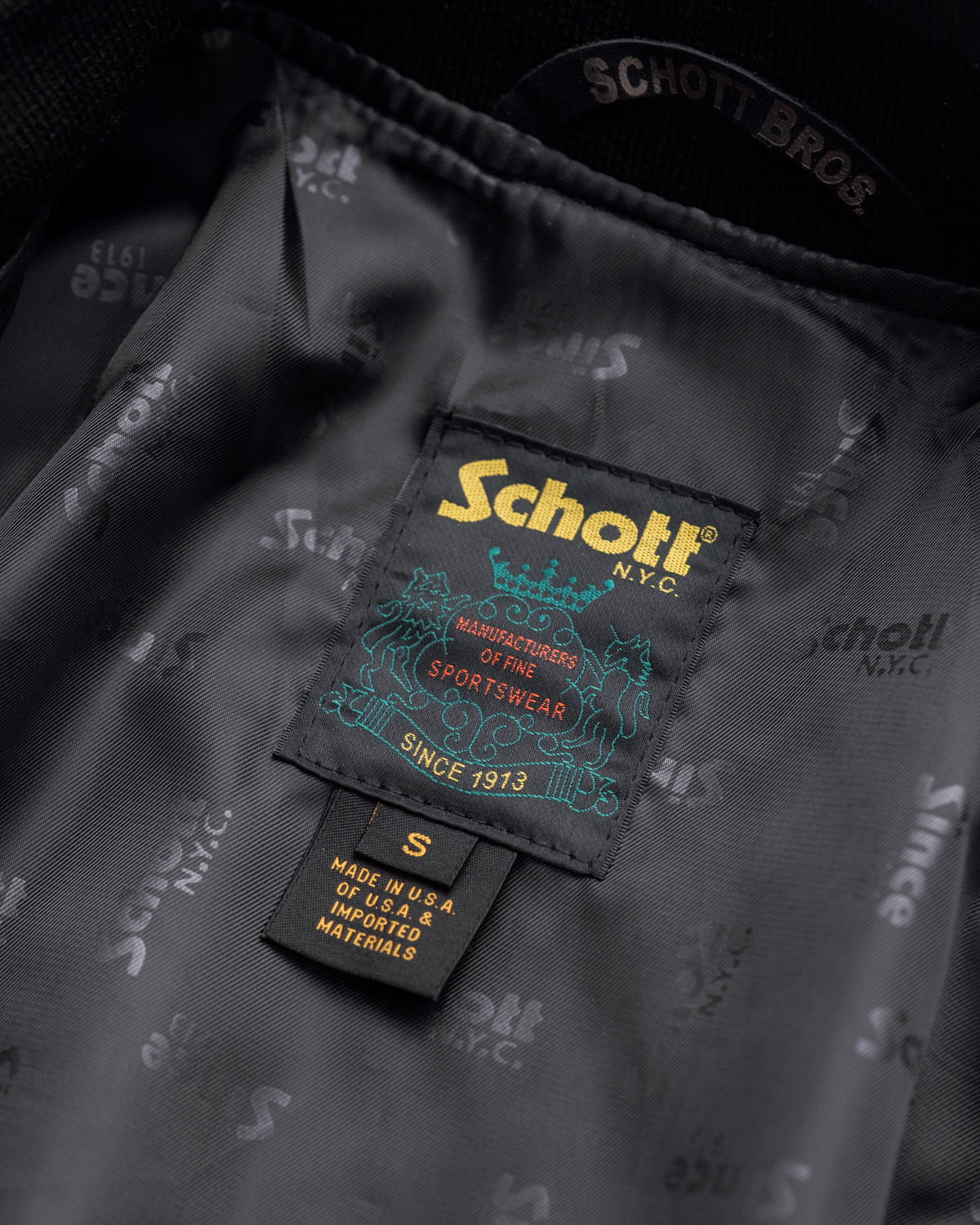 237 Schott N.Y.C. Lightweight Natural Pebble Cowhide MA-1 Bomber Jacket