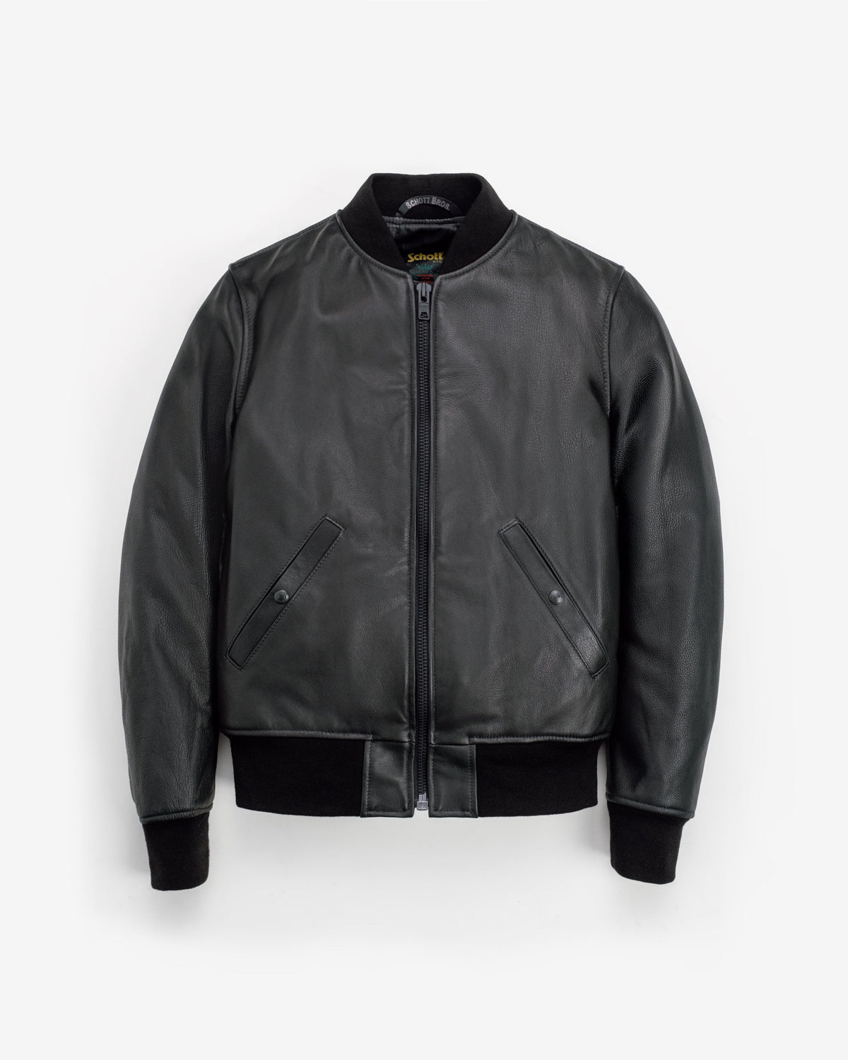 237 Schott N.Y.C. Lightweight Natural Pebble Cowhide MA-1 Bomber Jacket