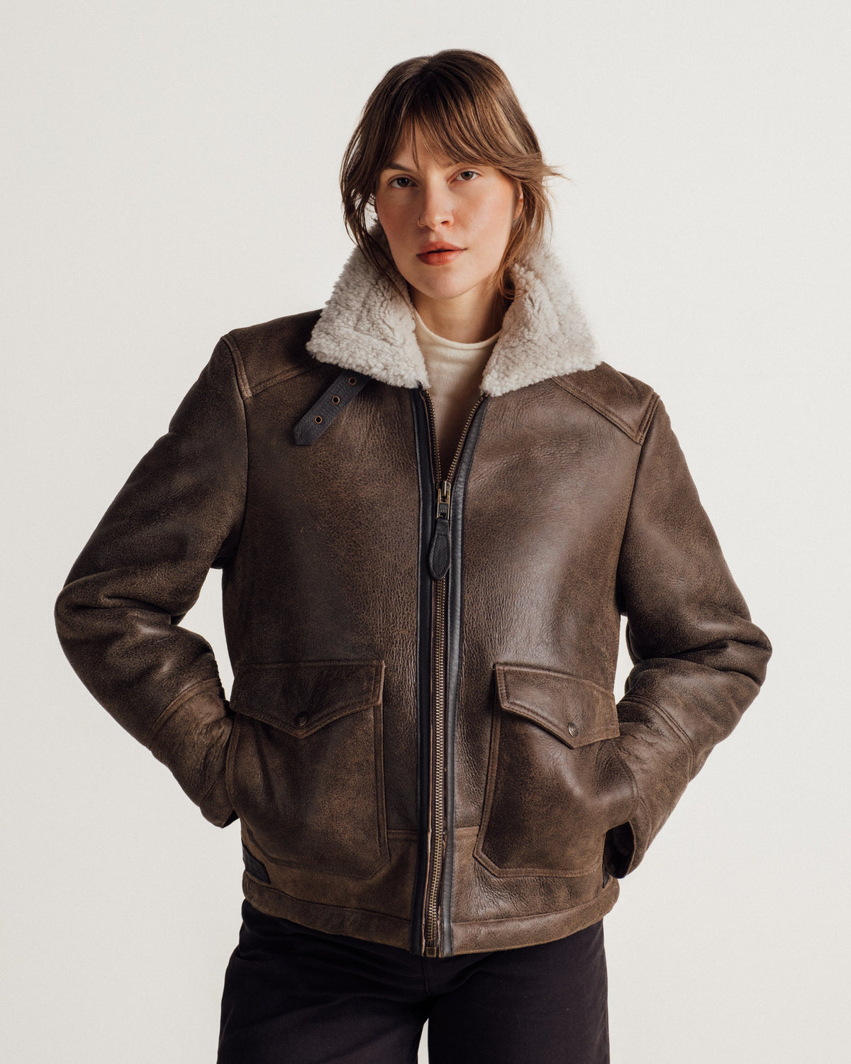 2415SW Schott N.Y.C. ANJ-4 Sheepskin Bomber Jacket