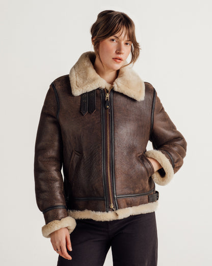 247SW Schott N.Y.C. Women's Sheepskin B-3 Bomber Jacket