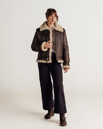 247SW Schott N.Y.C. Women's Sheepskin B-3 Bomber Jacket