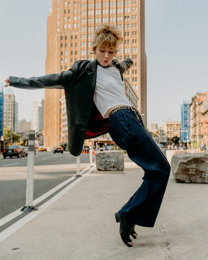 2535W Schott N.Y.C. 'Rivington' Oversized Lambskin Blazer