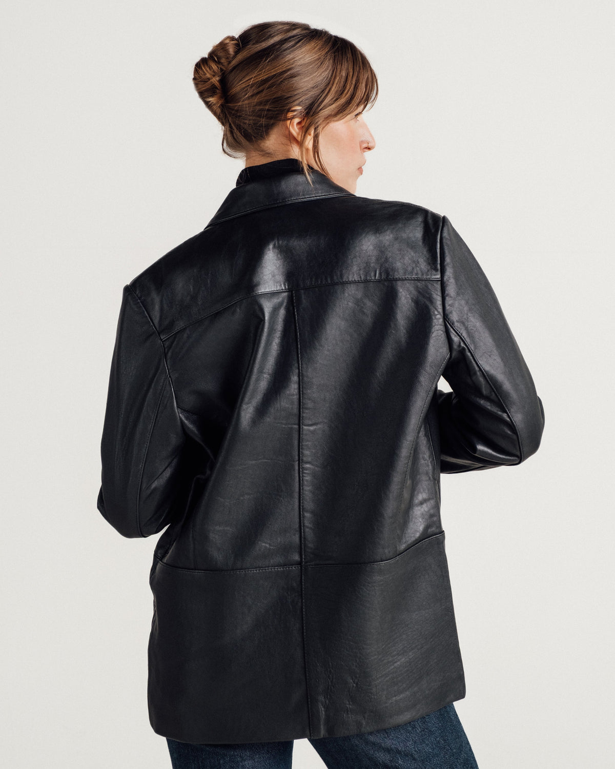 2535W Schott N.Y.C. 'Rivington' Oversized Lambskin Blazer