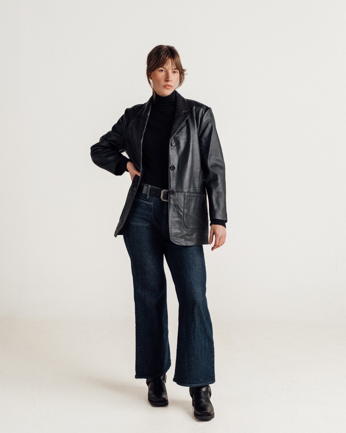 2535W Schott N.Y.C. 'Rivington' Oversized Lambskin Blazer