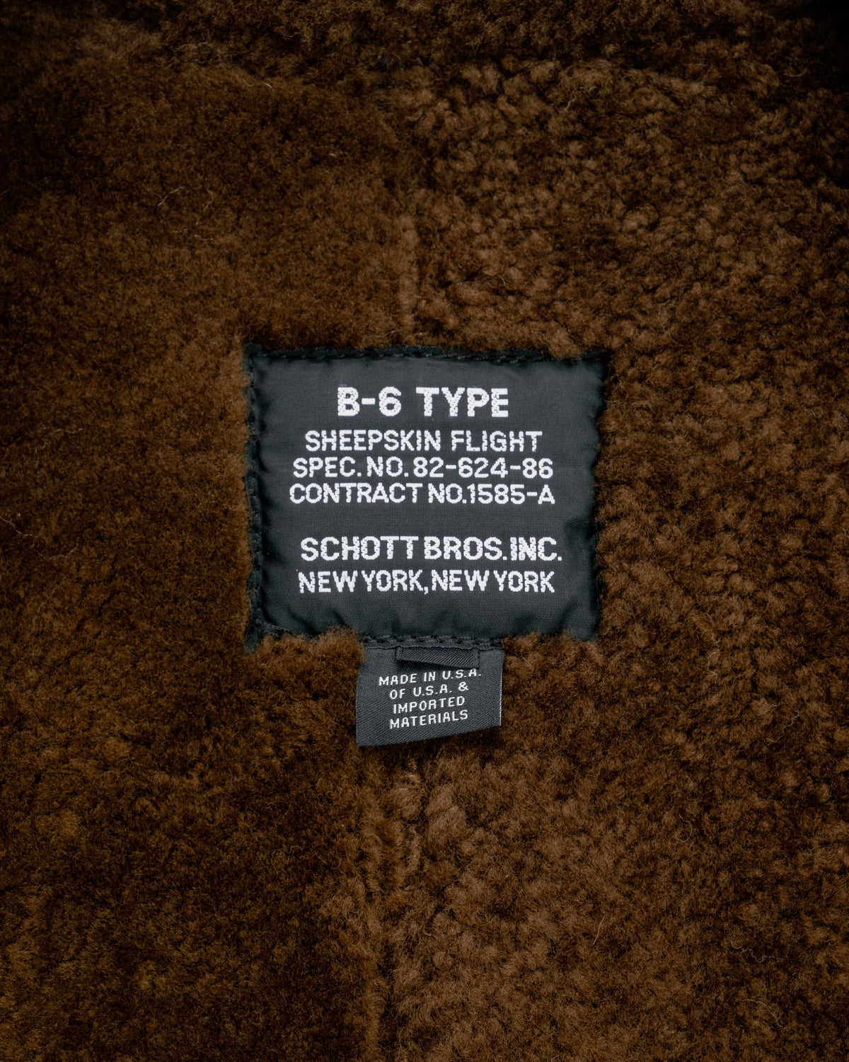 266S Schott N.Y.C. B-6 Sheepskin Bomber Jacket