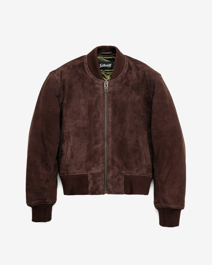 3528W Schott N.Y.C. 'Monroe' Suede Bomber Jacket