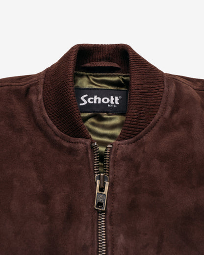 3528W Schott N.Y.C. 'Monroe' Suede Bomber Jacket