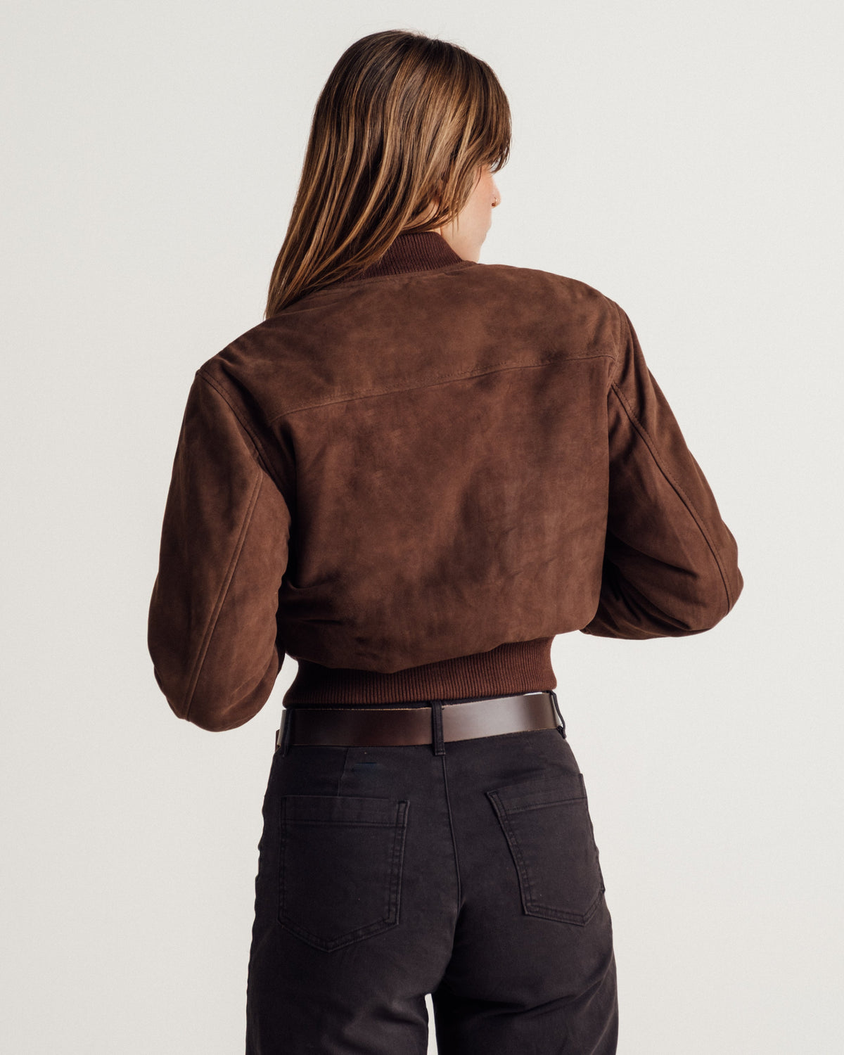 3528W Schott N.Y.C. 'Monroe' Suede Bomber Jacket