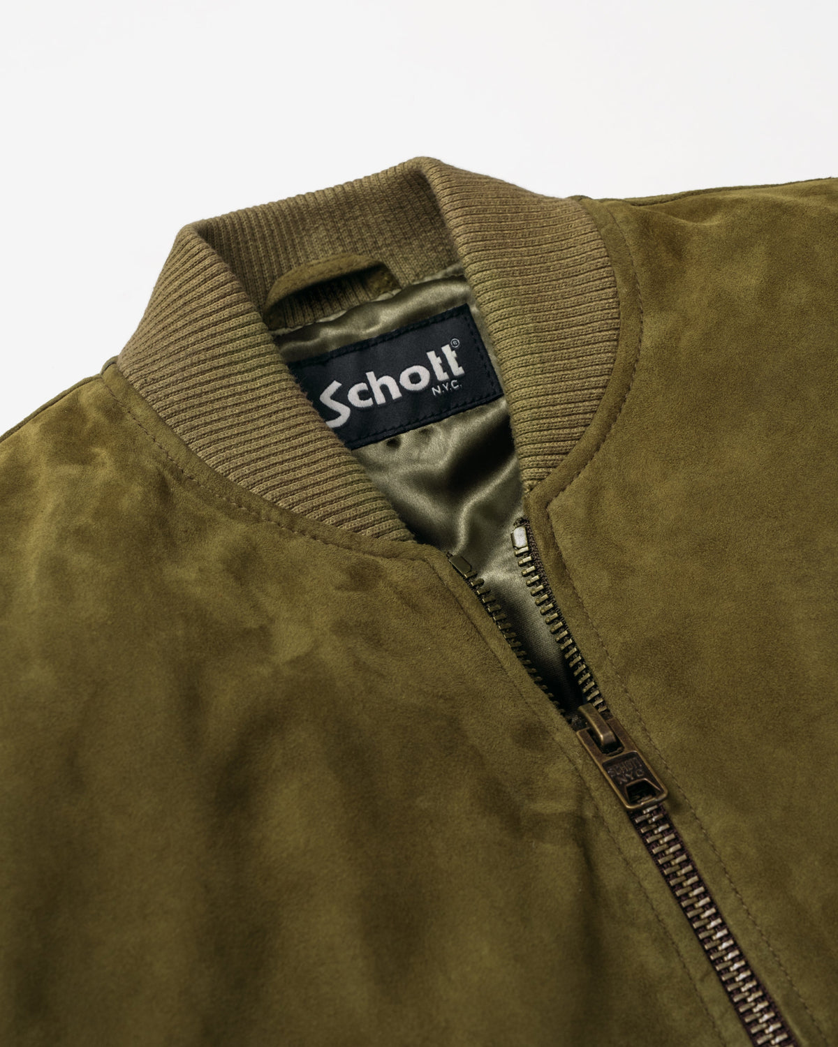 3528W Schott N.Y.C. 'Monroe' Suede Bomber Jacket