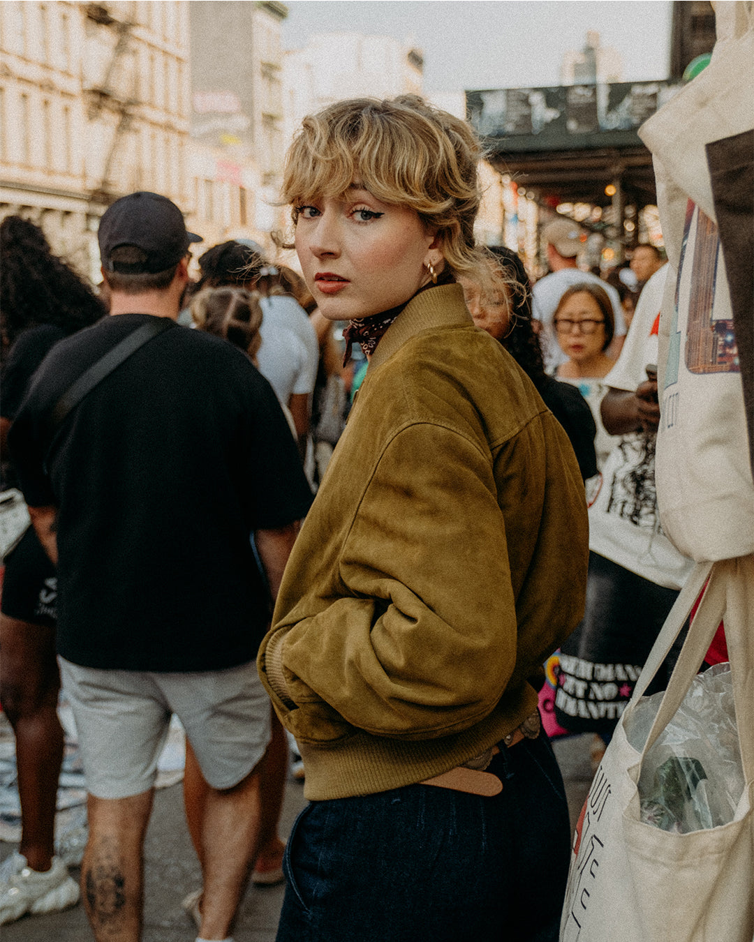 3528W Schott N.Y.C. 'Monroe' Suede Bomber Jacket