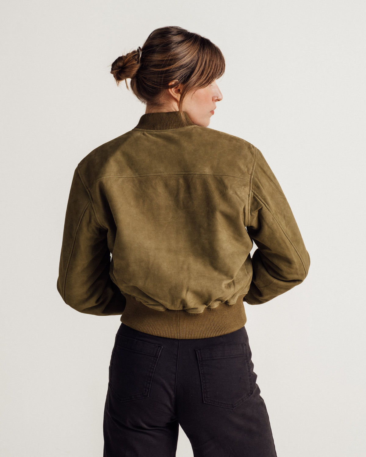 3528W Schott N.Y.C. 'Monroe' Suede Bomber Jacket