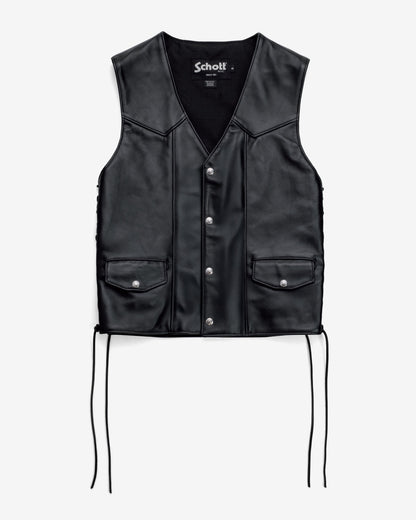 515V Schott N.Y.C. Laced Genuine Pebbled Cowhide Club Vest