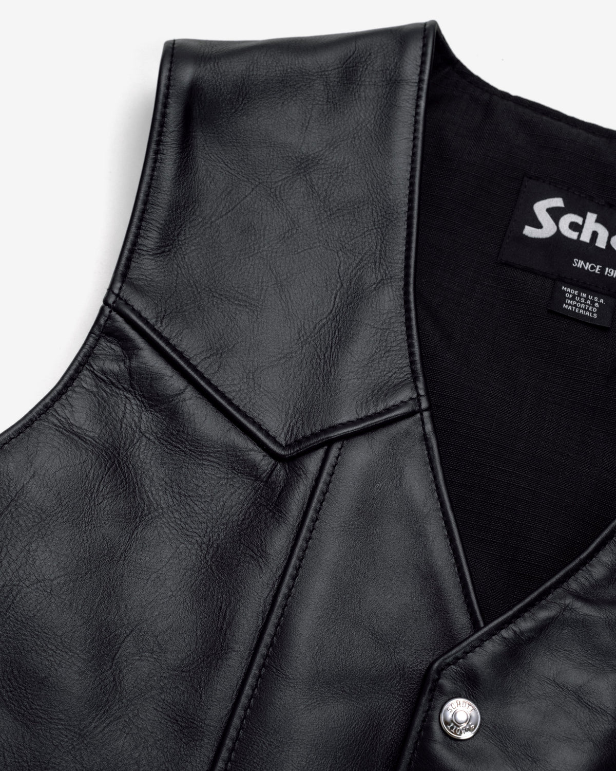515V Schott N.Y.C. Laced Genuine Pebbled Cowhide Club Vest