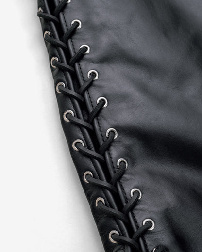 515V Schott N.Y.C. Laced Genuine Pebbled Cowhide Club Vest
