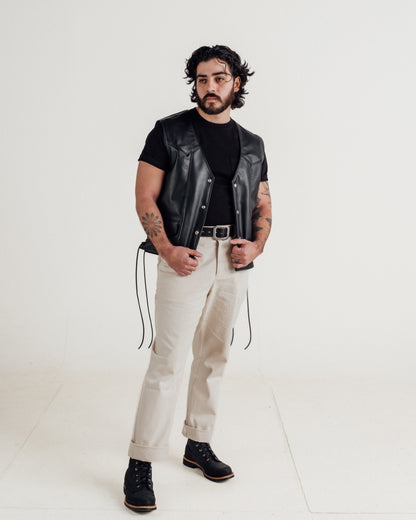 515V Schott N.Y.C. Laced Genuine Pebbled Cowhide Club Vest