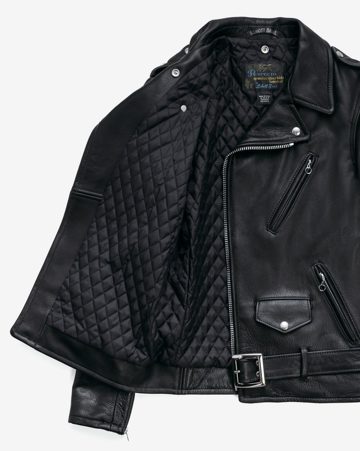 519 Schott N.Y.C. Pebbled Cowhide 'One Star' Perfecto® Motorcycle Jacket