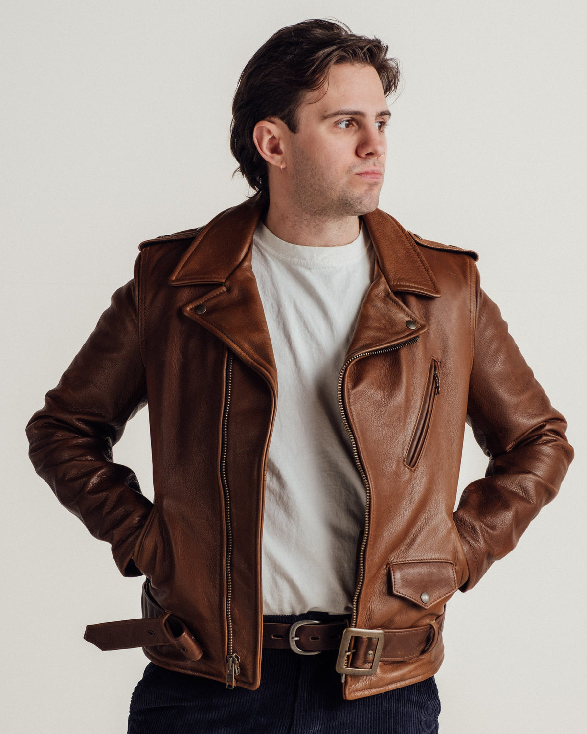 519 Schott N.Y.C. Pebbled Cowhide 'One Star' Perfecto® Motorcycle Jacket