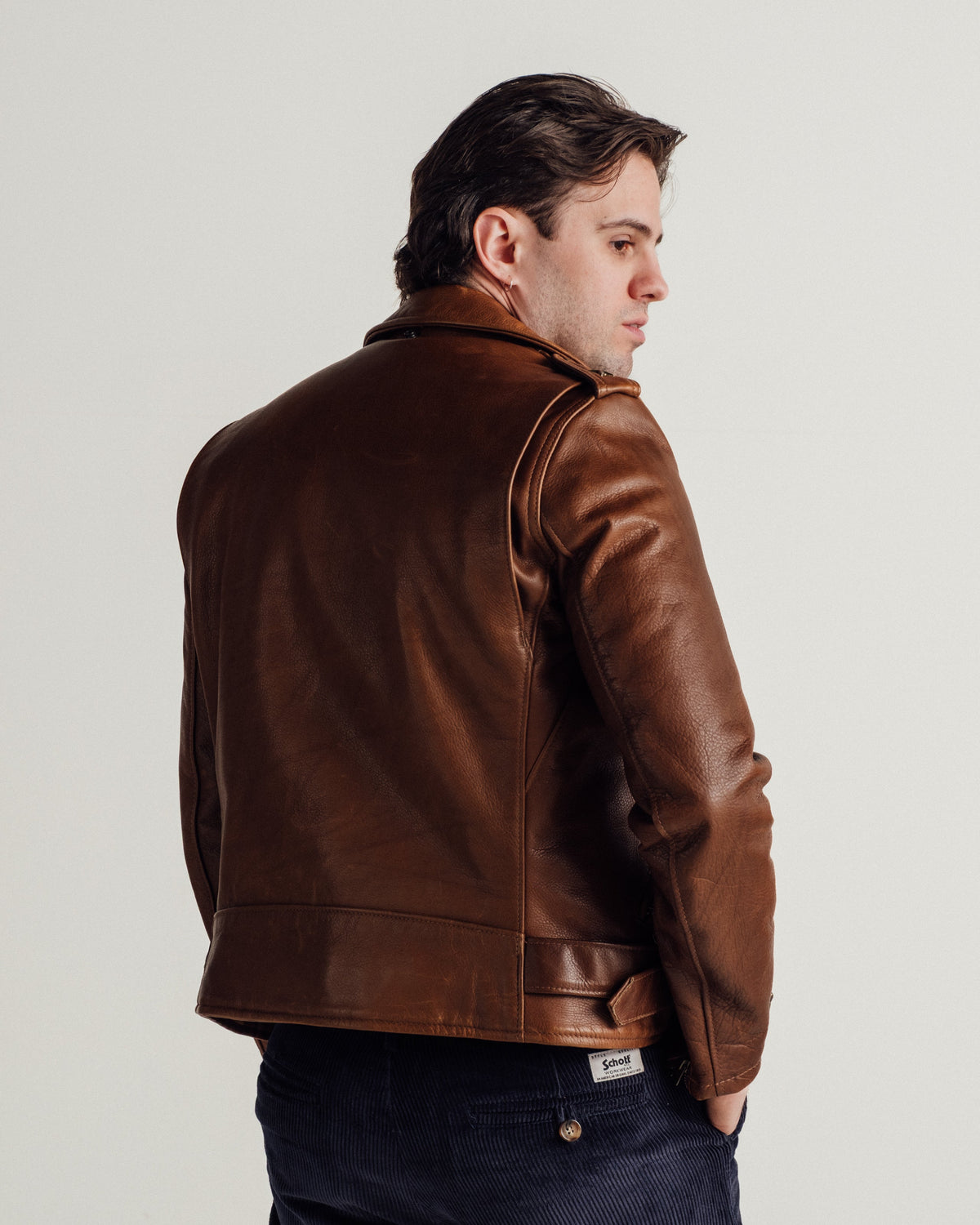 519 Schott N.Y.C. Pebbled Cowhide 'One Star' Perfecto® Motorcycle Jacket