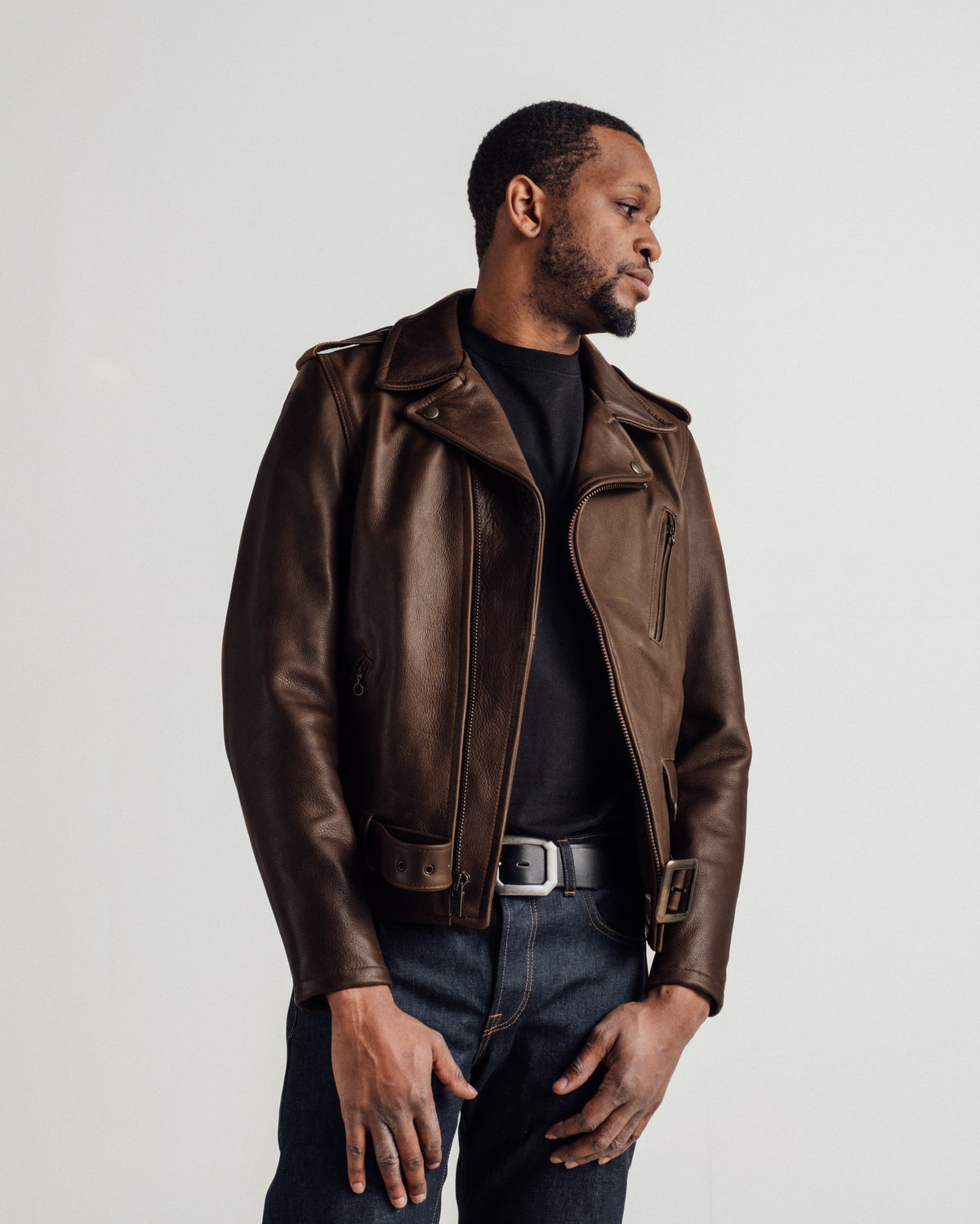 519 Schott N.Y.C. Pebbled Cowhide 'One Star' Perfecto® Motorcycle Jacket