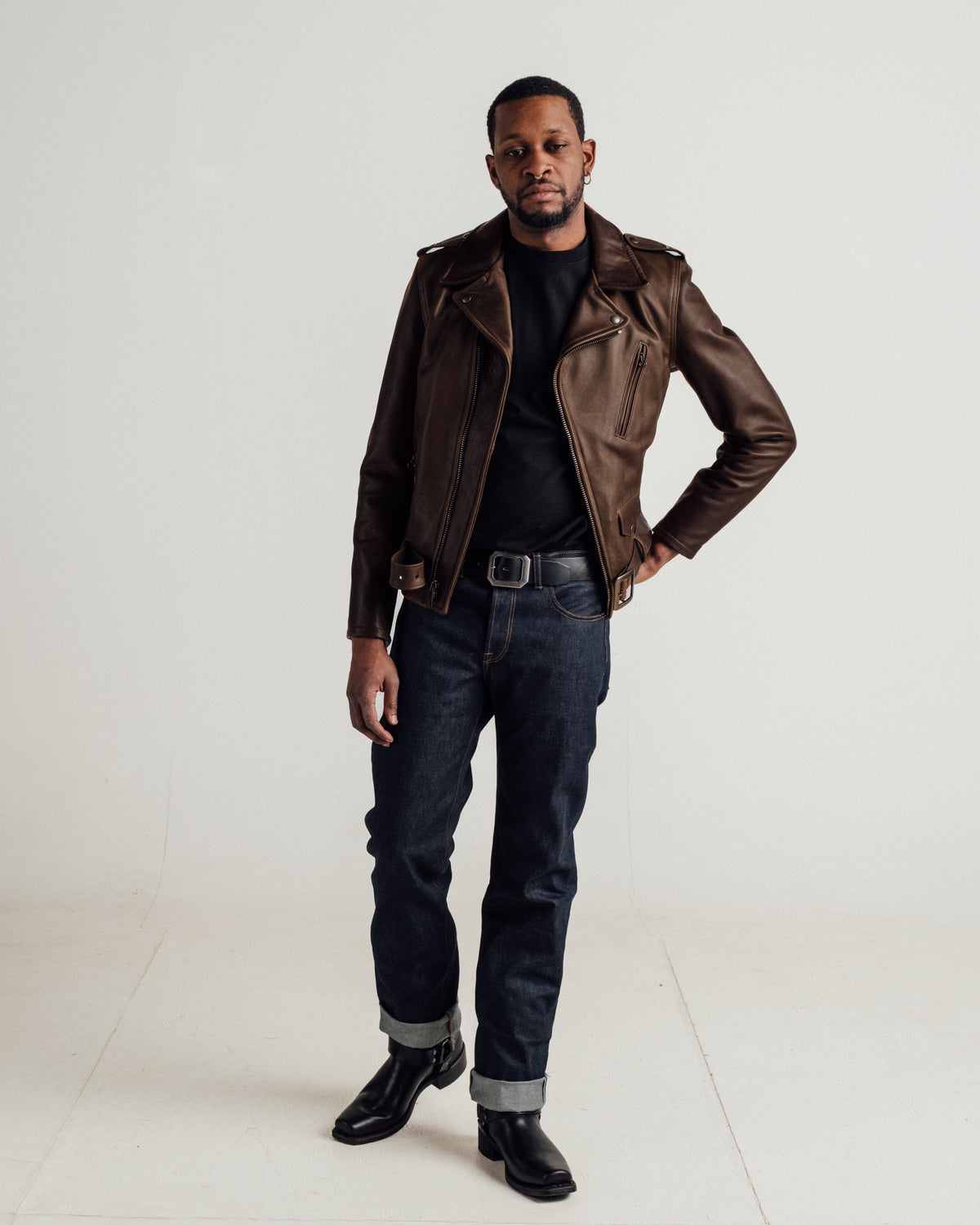 519 Schott N.Y.C. Pebbled Cowhide 'One Star' Perfecto® Motorcycle Jacket