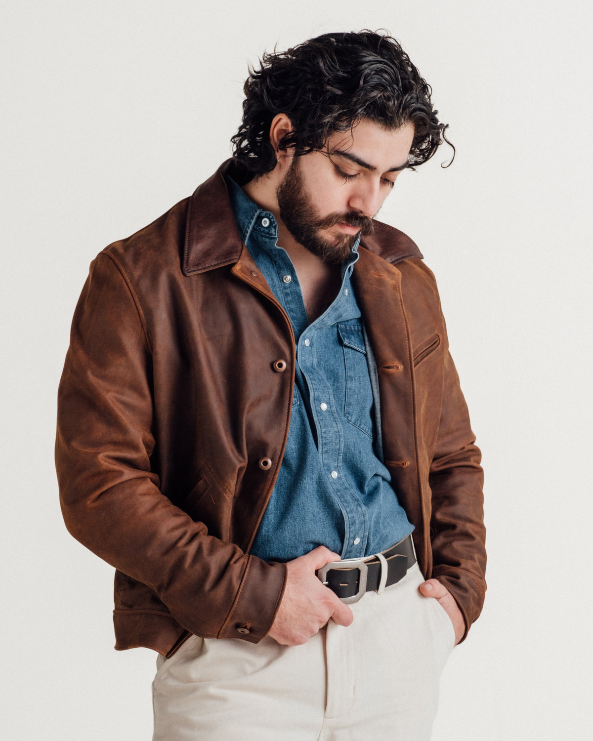 538 Schott N.Y.C. Nubuck Cowhide Rancher Jacket