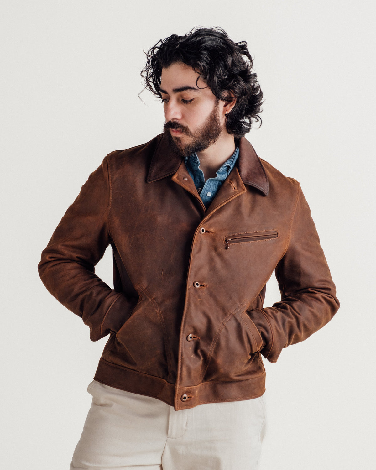 538 Schott N.Y.C. Nubuck Cowhide Rancher Jacket