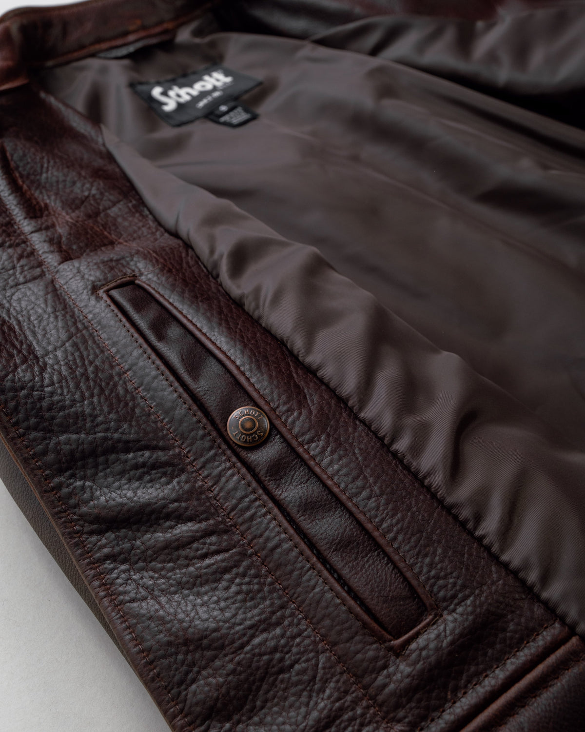 550 Schott N.Y.C. Waxy Pullup Cowhide Cafe Racer Jacket