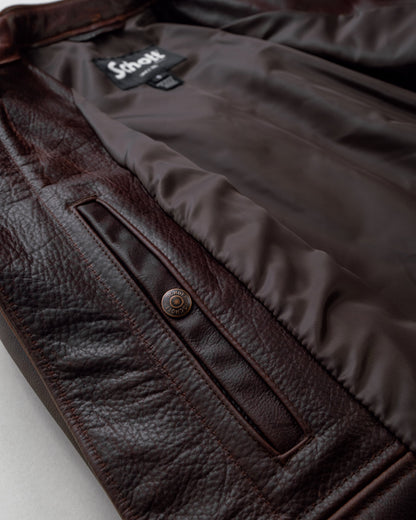 550 Schott N.Y.C. Waxy Pullup Cowhide Cafe Racer Jacket