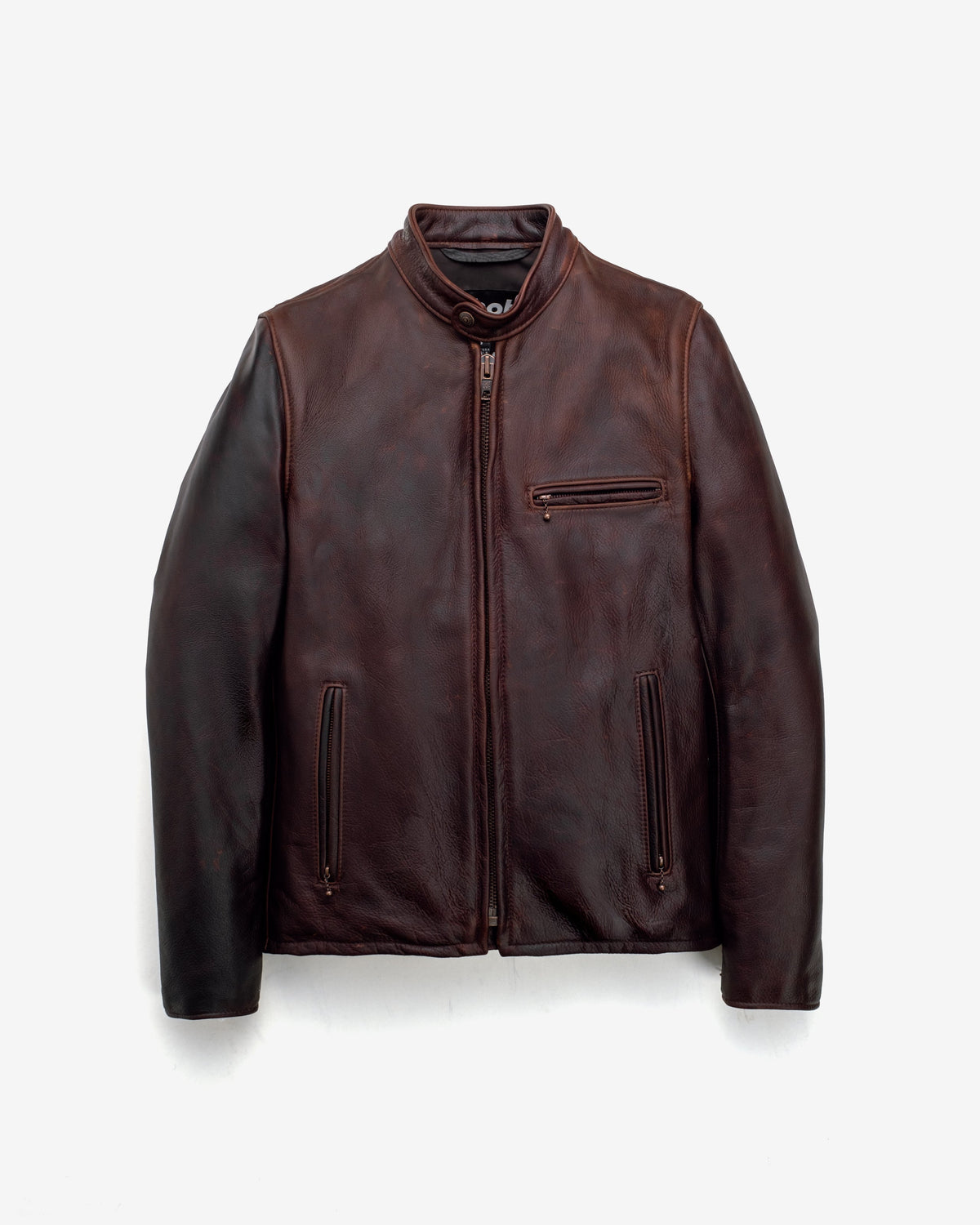 550 Schott N.Y.C. Waxy Pullup Cowhide Cafe Racer Jacket