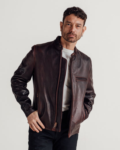 550 Schott N.Y.C. Waxy Pullup Cowhide Cafe Racer Jacket