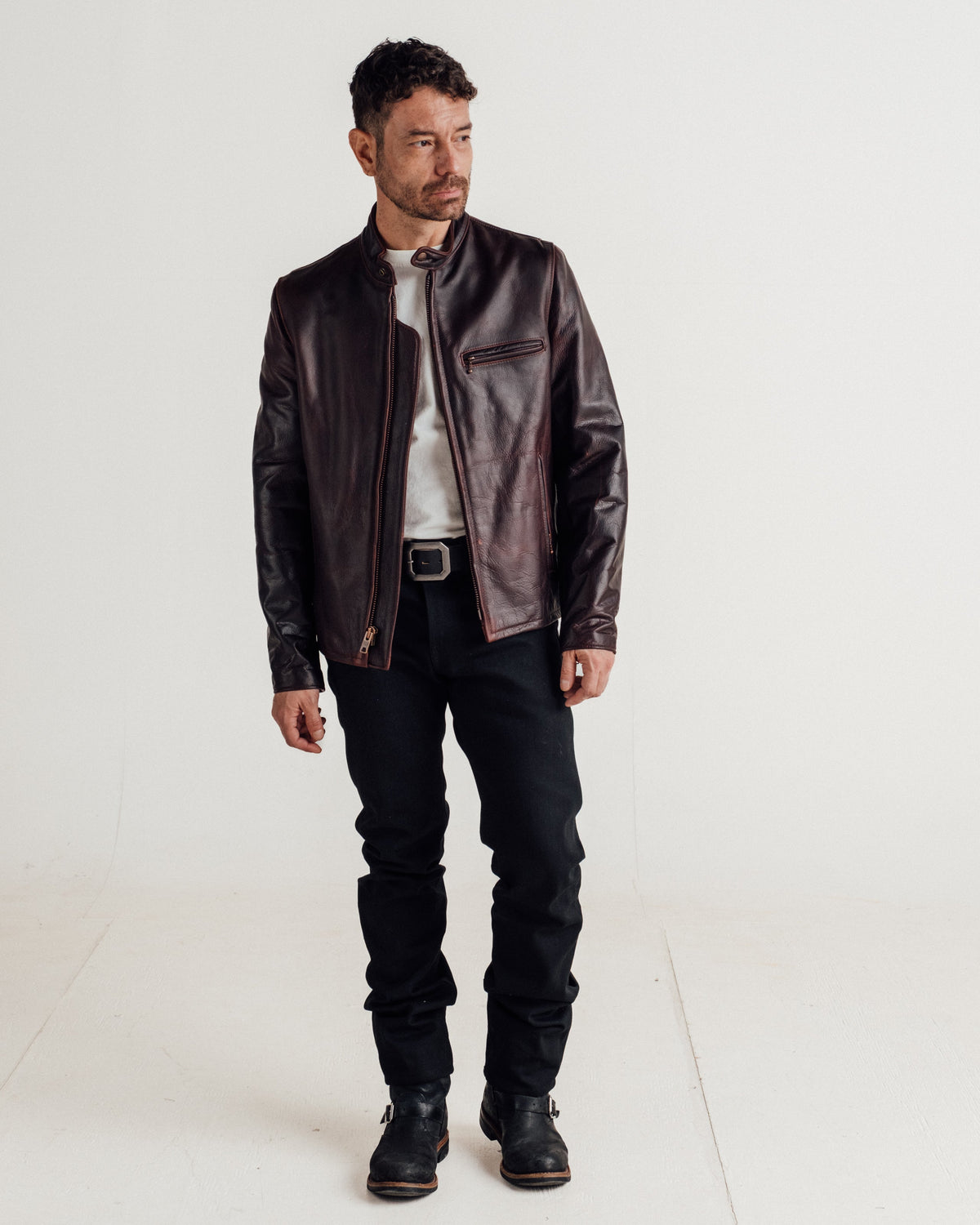550 Schott N.Y.C. Waxy Pullup Cowhide Cafe Racer Jacket