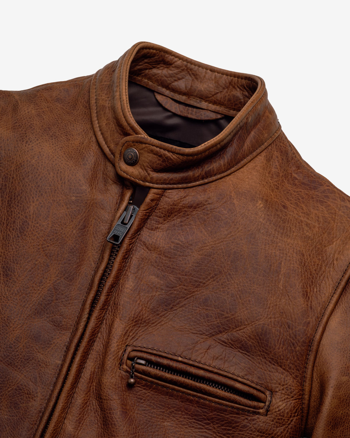 550 Schott N.Y.C. Waxy Pullup Cowhide Cafe Racer Jacket
