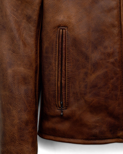 550 Schott N.Y.C. Waxy Pullup Cowhide Cafe Racer Jacket