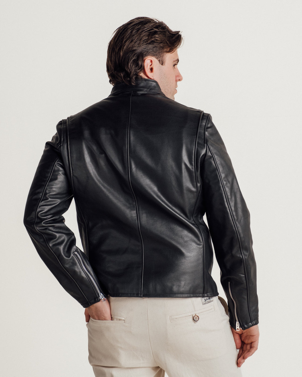 554 Schott N.Y.C. Lightweight Cowhide Cafe Racer Jacket