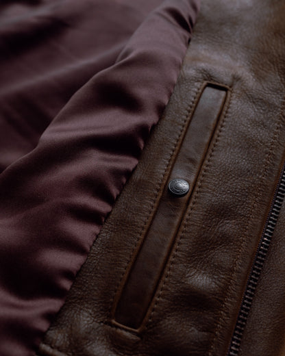 554 Schott N.Y.C. Lightweight Cowhide Cafe Racer Jacket