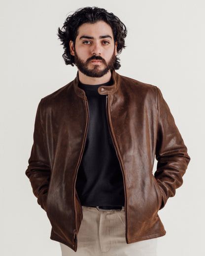 554 Schott N.Y.C. Lightweight Cowhide Cafe Racer Jacket