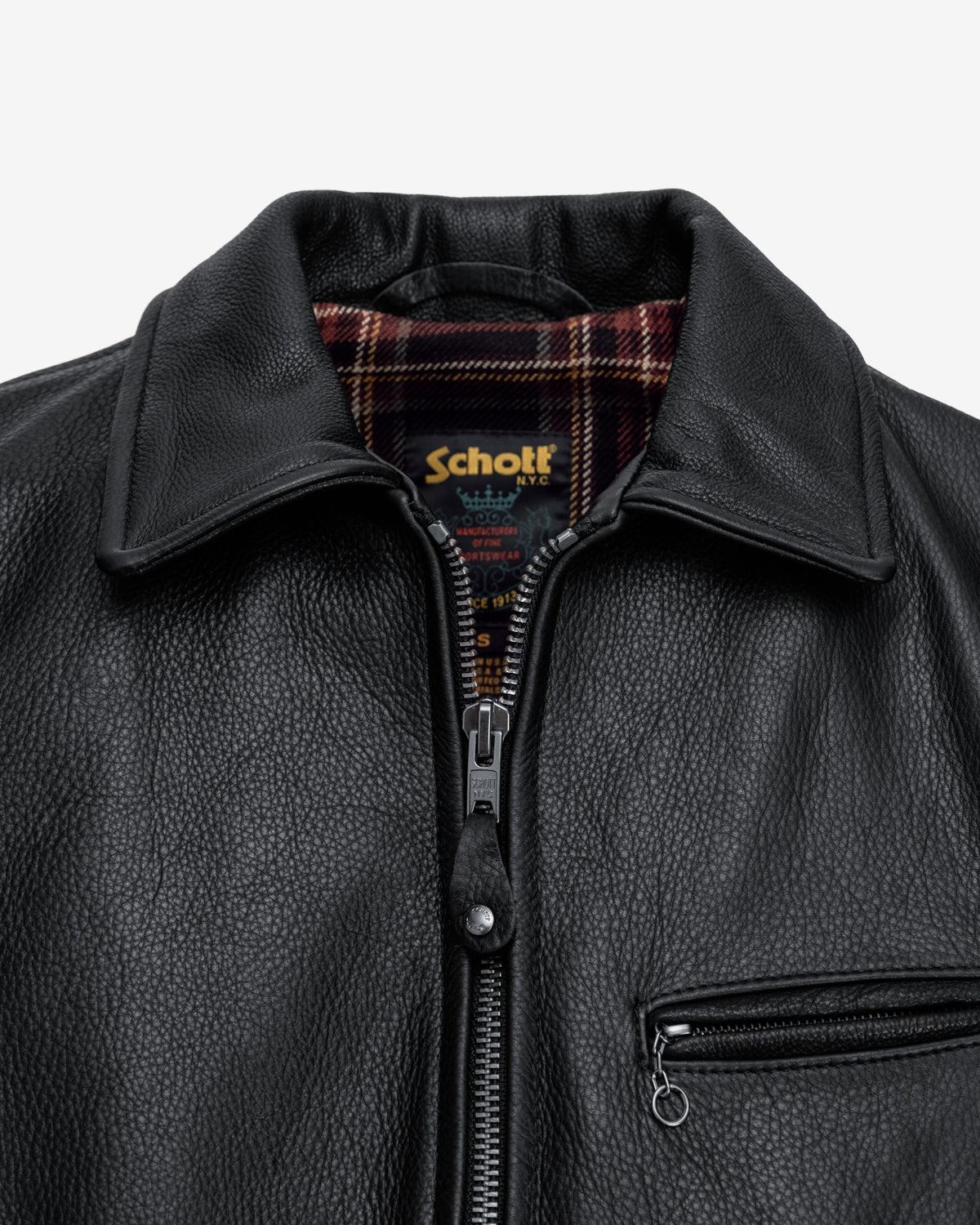562 Schott N.Y.C. Natural Pebbled Cowhide Weekender Jacket