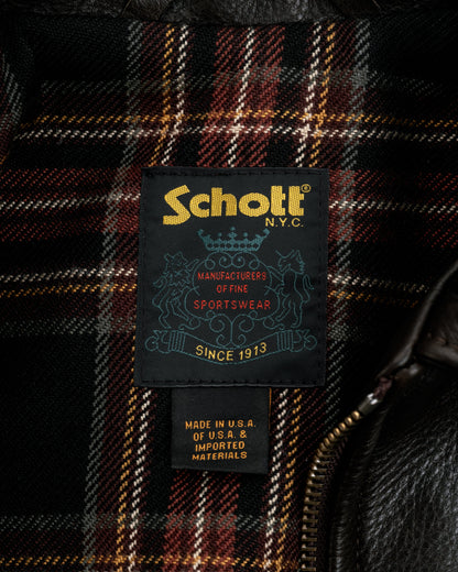 562 Schott N.Y.C. Natural Pebbled Cowhide Weekender Jacket