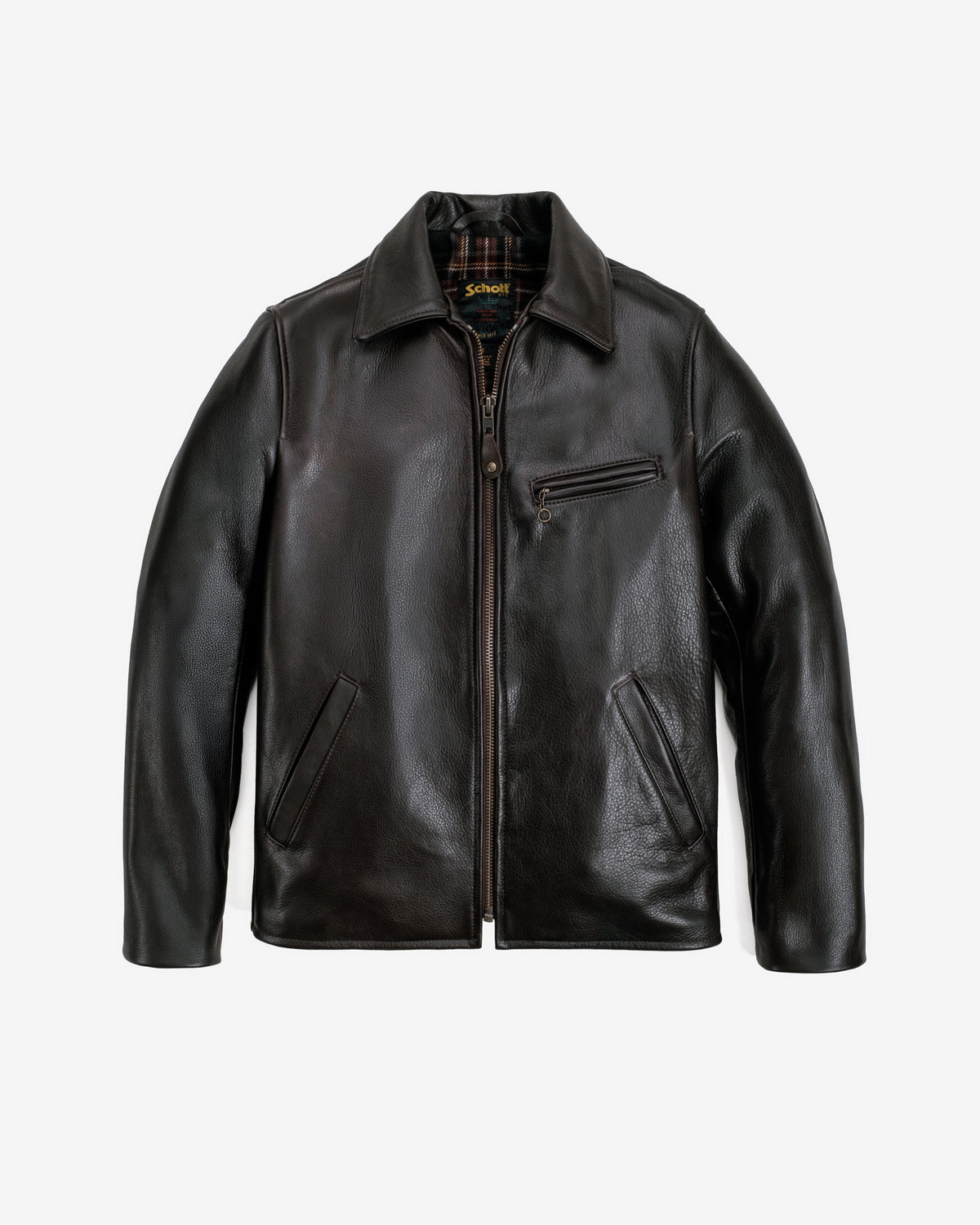 562 Schott N.Y.C. Natural Pebbled Cowhide Weekender Jacket