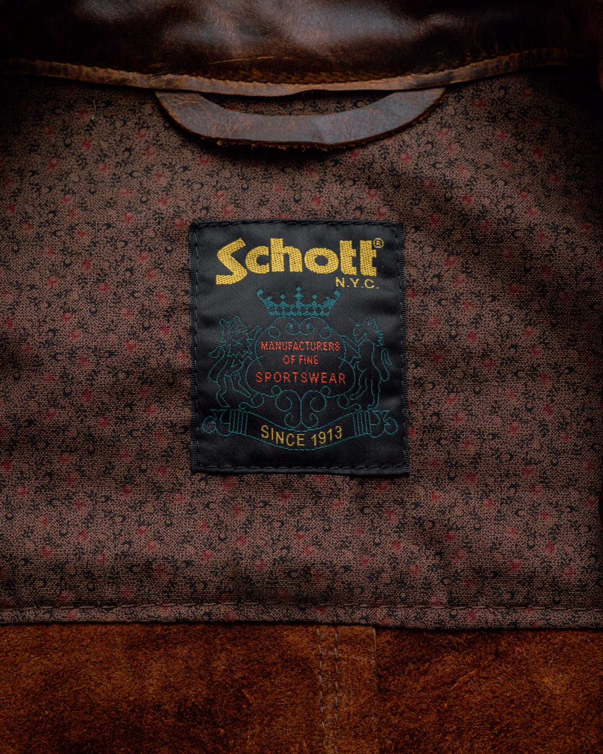 581 Schott N.Y.C. Oiled Lightweight Unlined Nubuck Cafe Racer Jacket