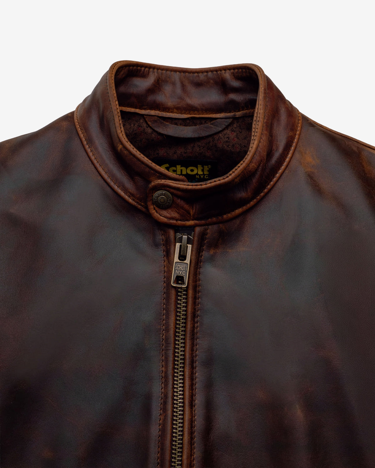 581 Schott N.Y.C. Oiled Lightweight Unlined Nubuck Cafe Racer Jacket